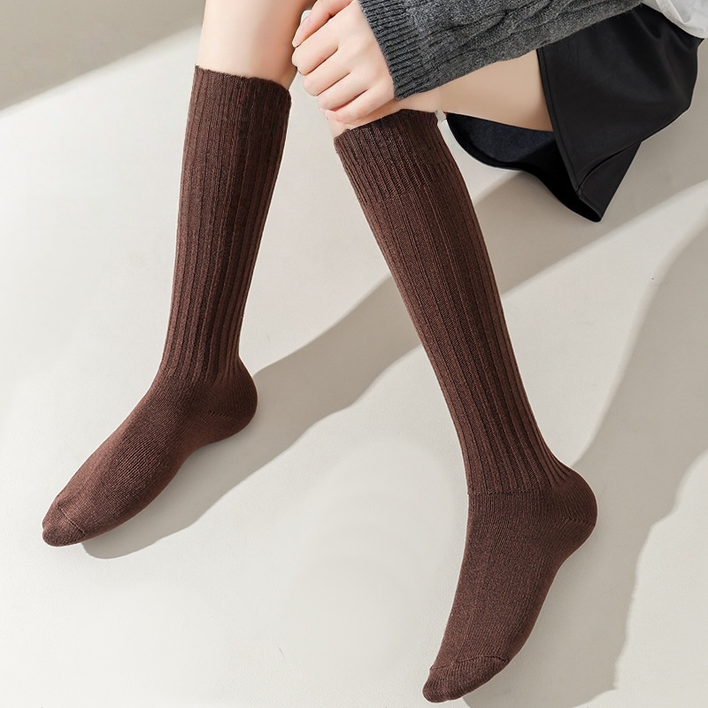 Womens Ribbed Knit Crew Socks Winter Fashion Persian wool Middle Tube Sock